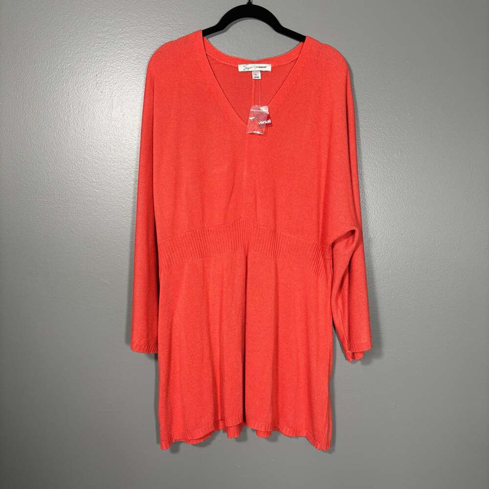Soft by Avenue NWT Coral Minimalist Tunic Sweater - 22/24 - Women's Plus Size